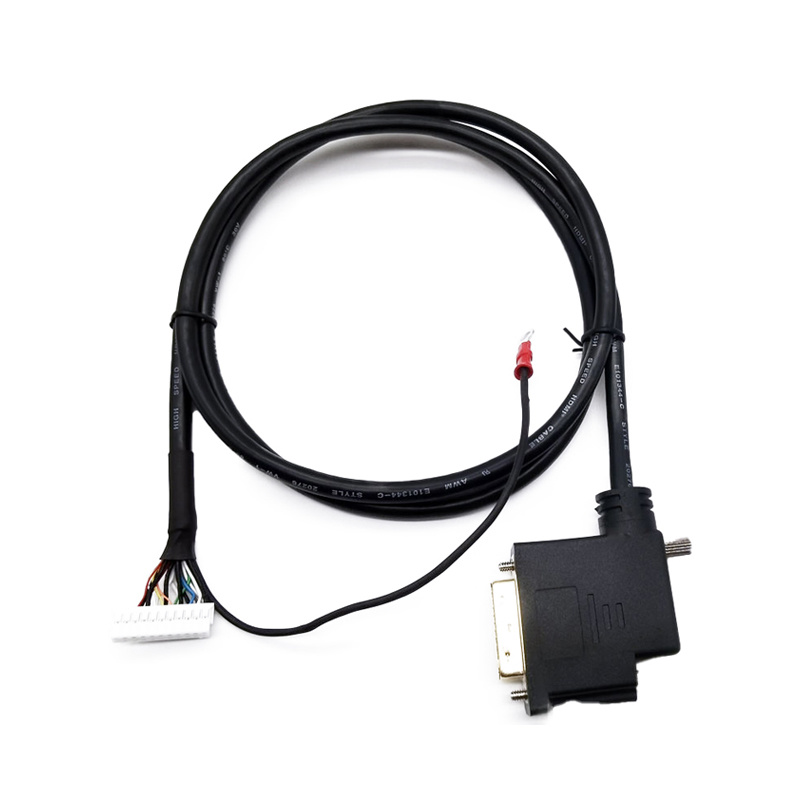 DVI 90D male to housing+ground