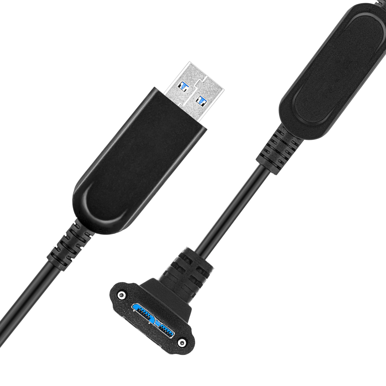 USB3.0 A Male to MICRO B Male 90D Optical fiber series AOC cable